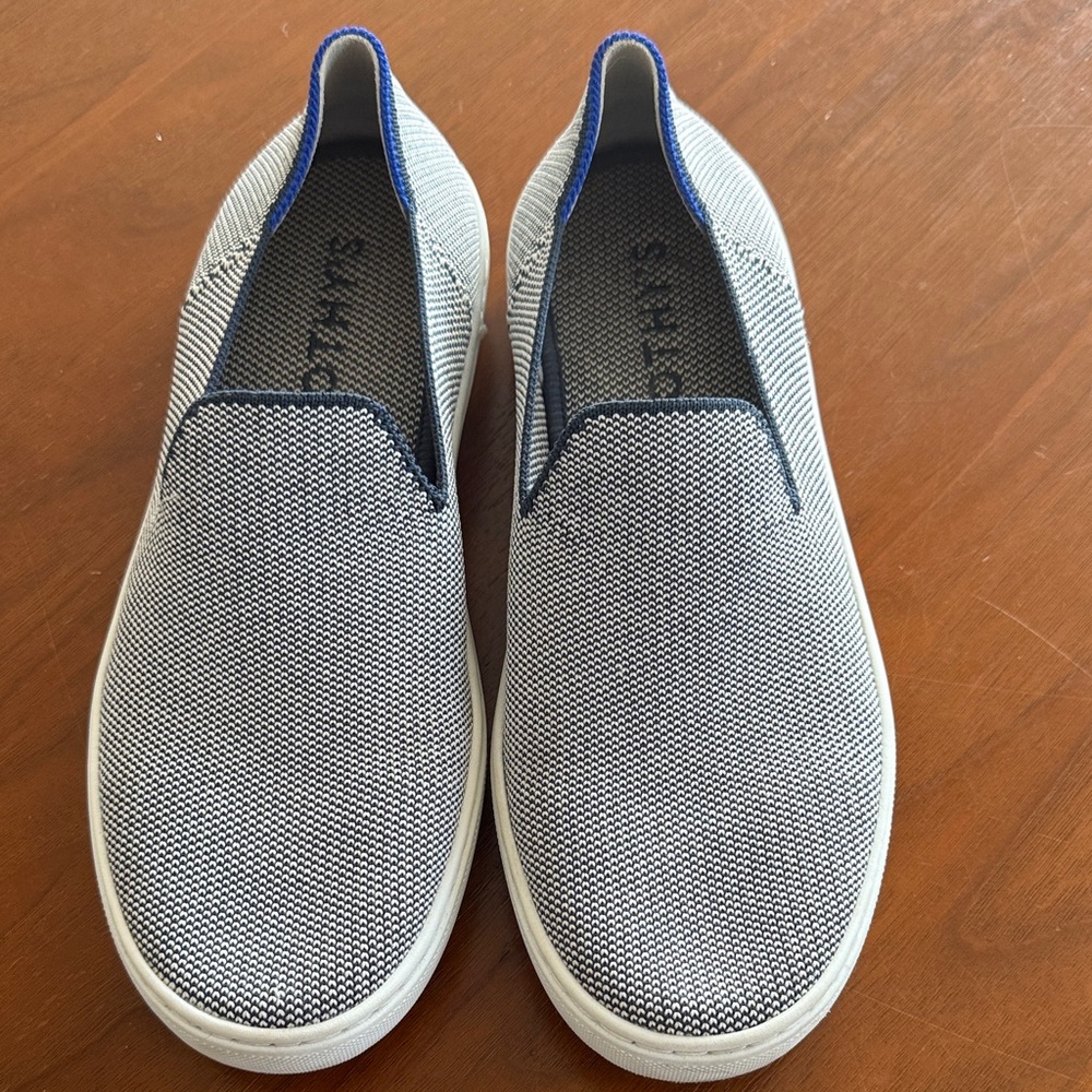 Rothy's Blue and Gray Slip-On Loafers